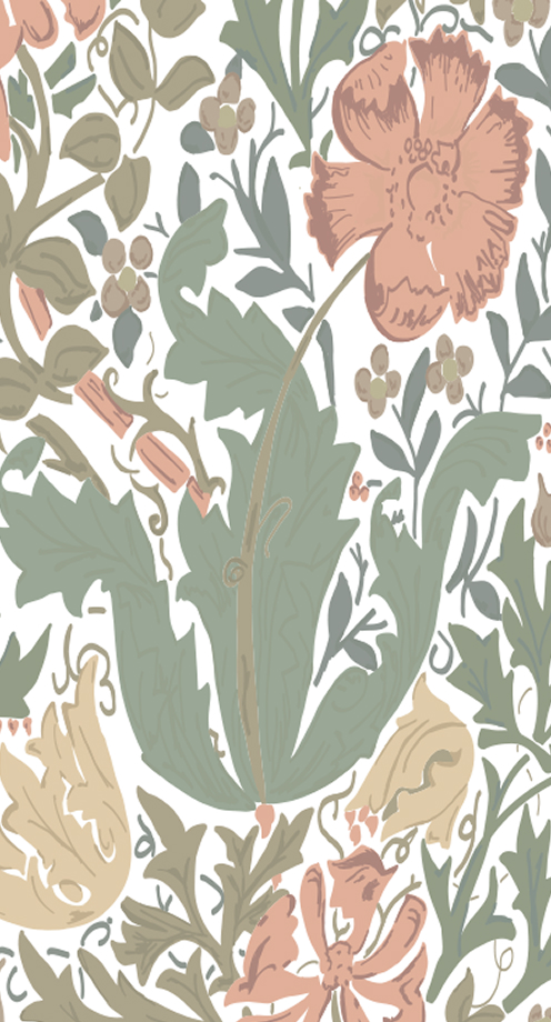 hand drawn floral wallpapaer pattern